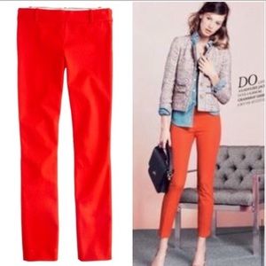 J. Crew Minnie Pant in stretch twill orange red